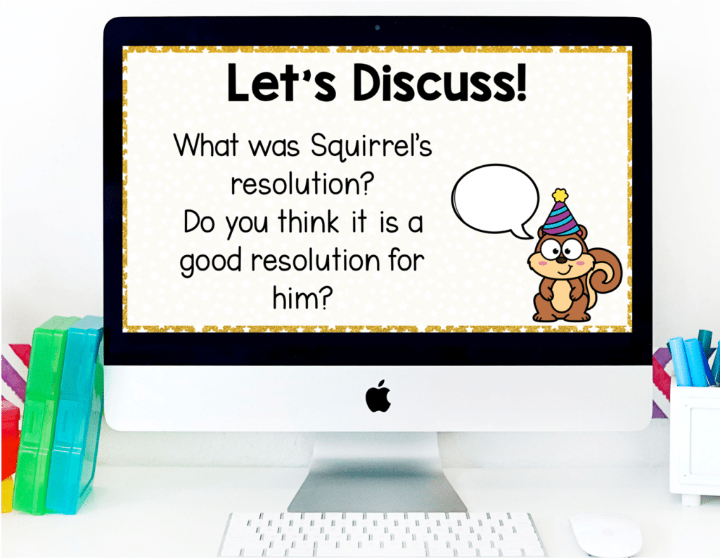 Squirrels new years resolution classroom activities