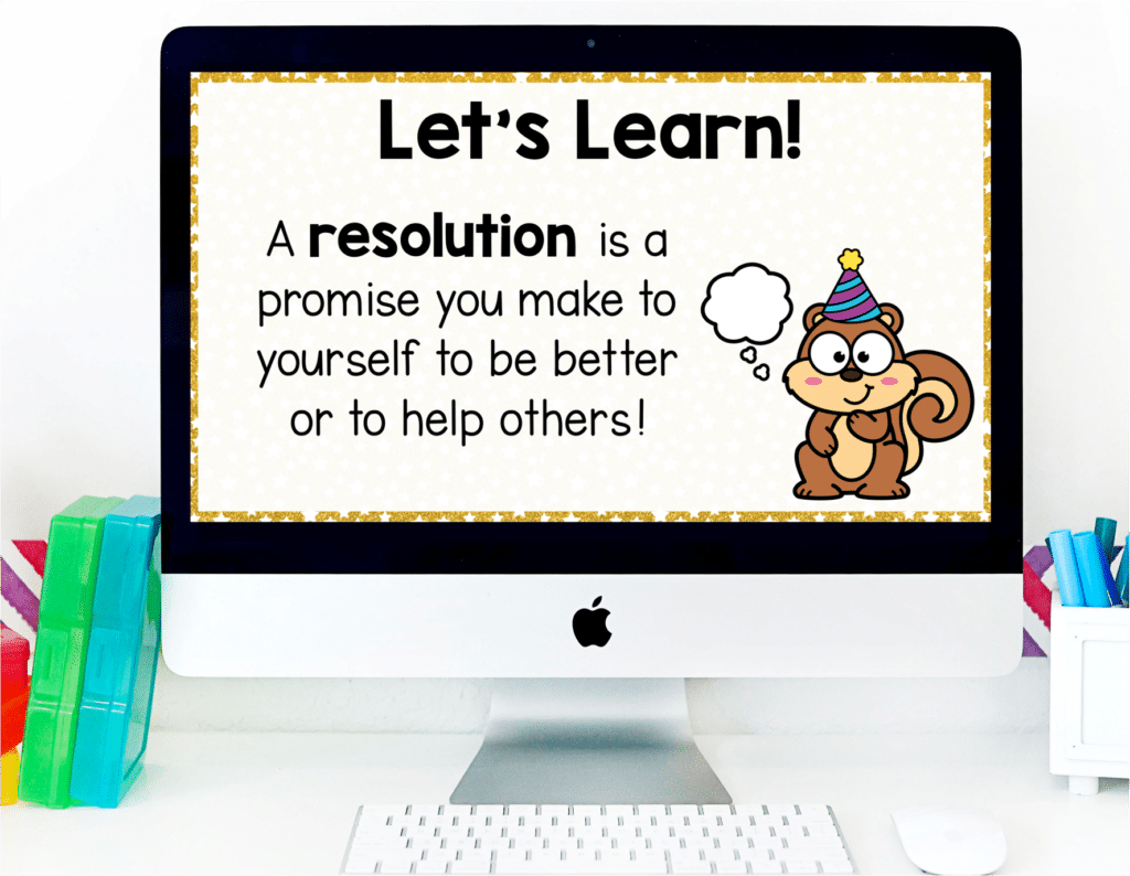 Squirrels new years resolution classroom activities