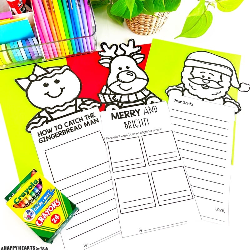 Classroom Christmas Ideas for 1st grade No Prep Christmas Writing Craft Freebies