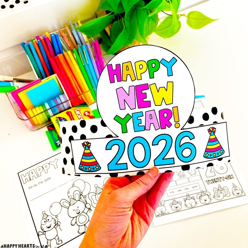 New Years classroom activities 1st grade New Years Crown Classroom New Year's Activities 1st Grade Goal Setting Craft and New Year Writing Activities New Years Banner Word Search Games