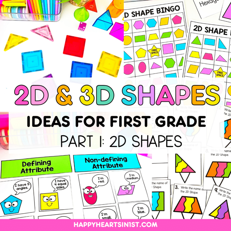 TEACHING 2D AND 3D SHAPES ACTIVITIES FOR 1ST GRADE GEOMETRY HAPPY HEARTS IN 1ST