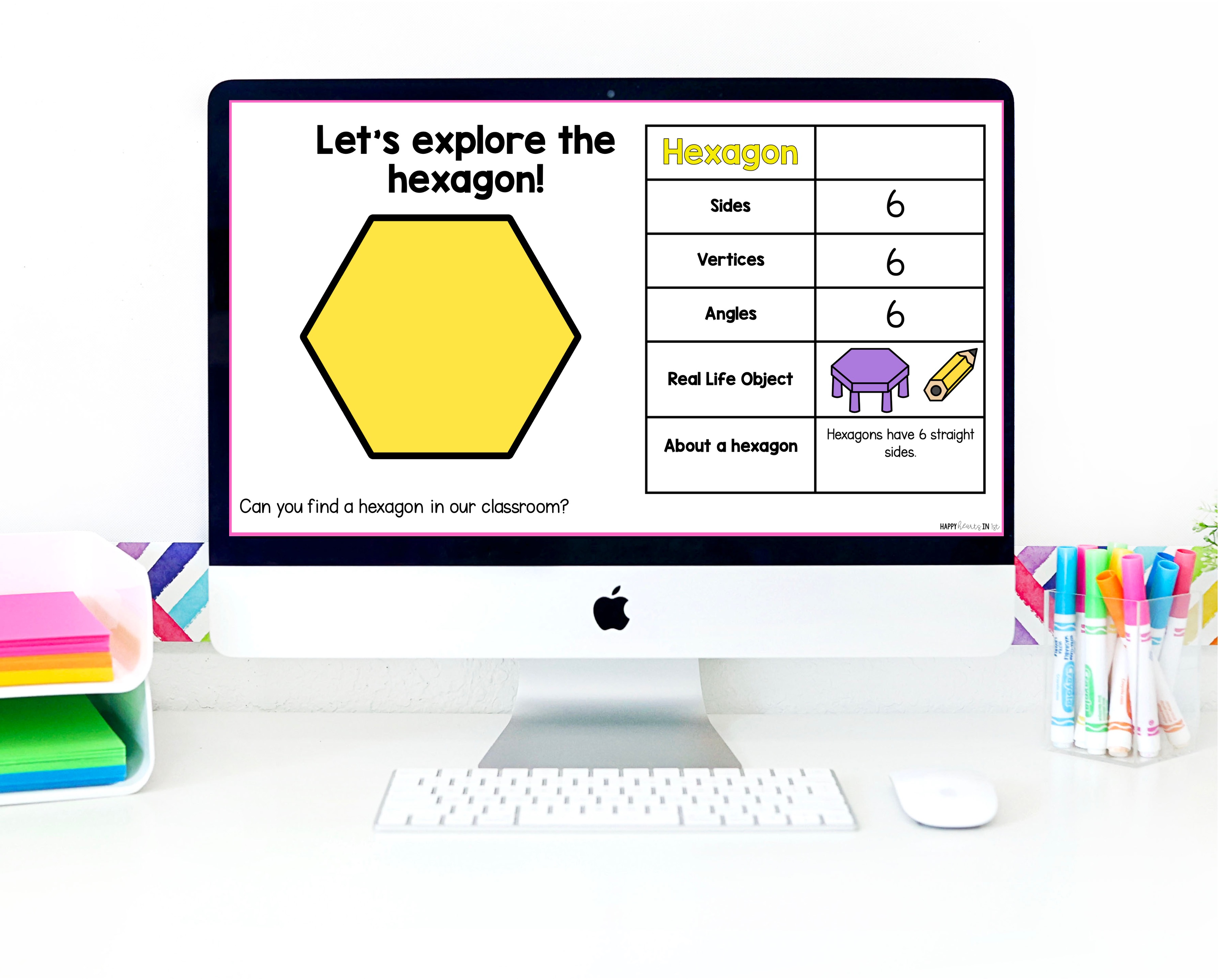 geometry 1st grade lesson slides for introducing 2d shapes