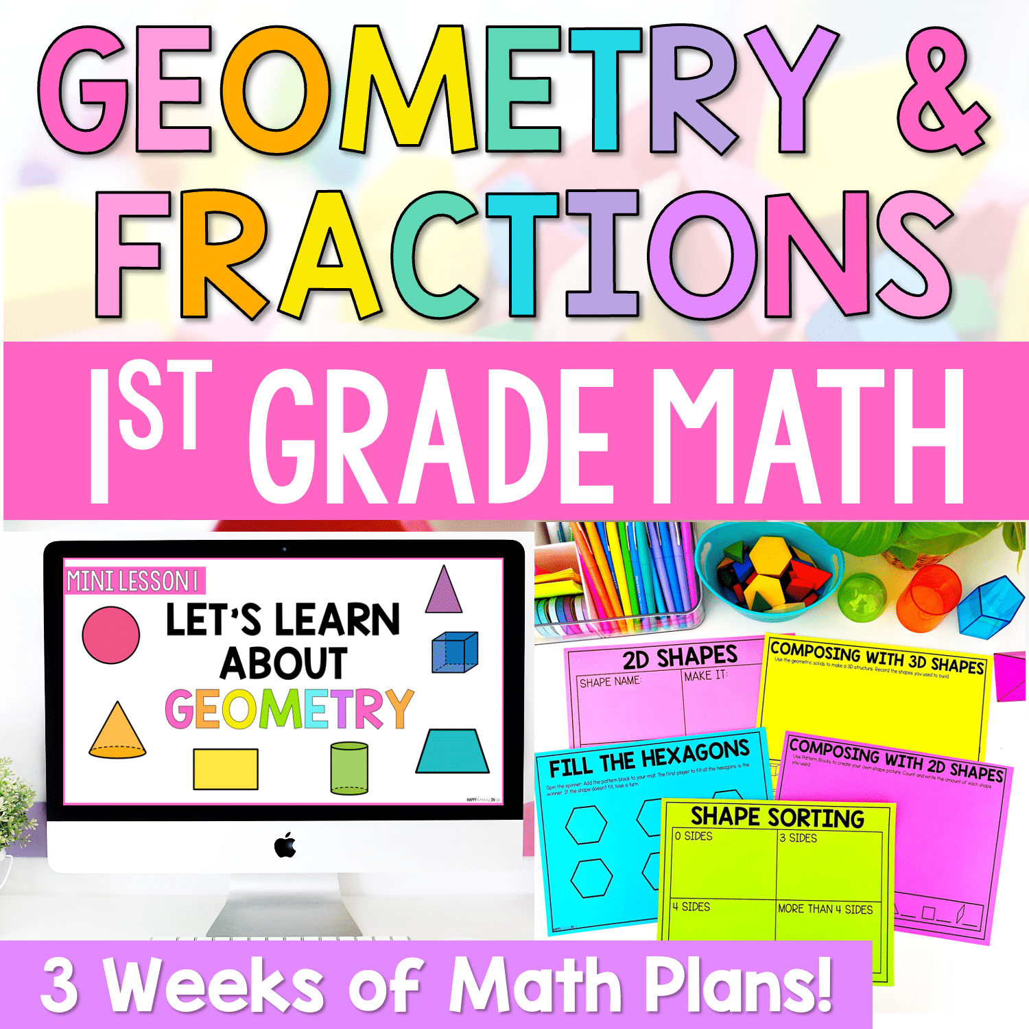 teaching 2d and 3d shapes in 1st grade activities