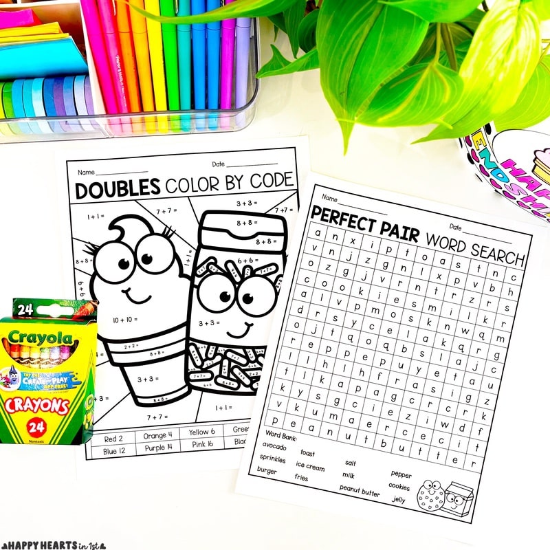 Valentine's Day Activities Word Search and Color by Code