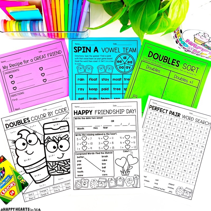 Valentine's Day Activities for the classroom 1st grade slides morning work craft