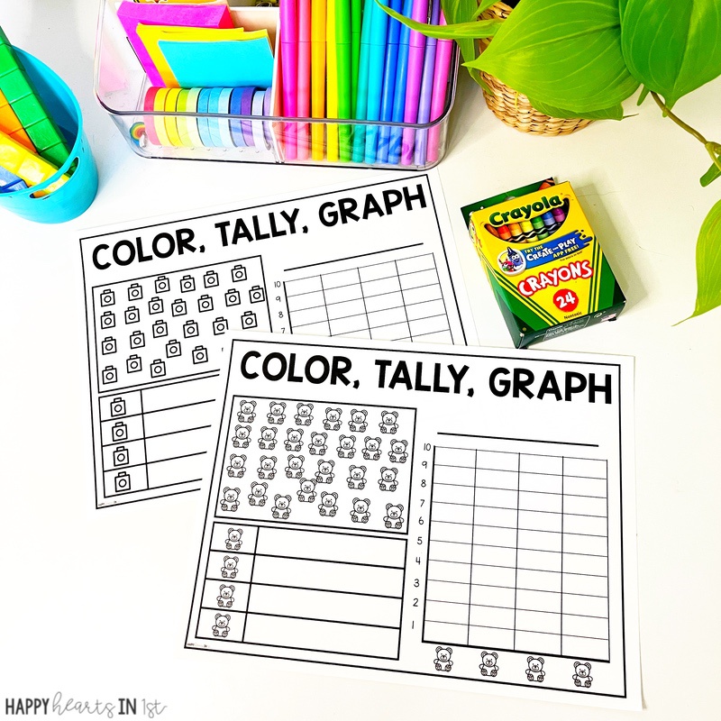 data and graphing activities in 1st grade color tally graph math center