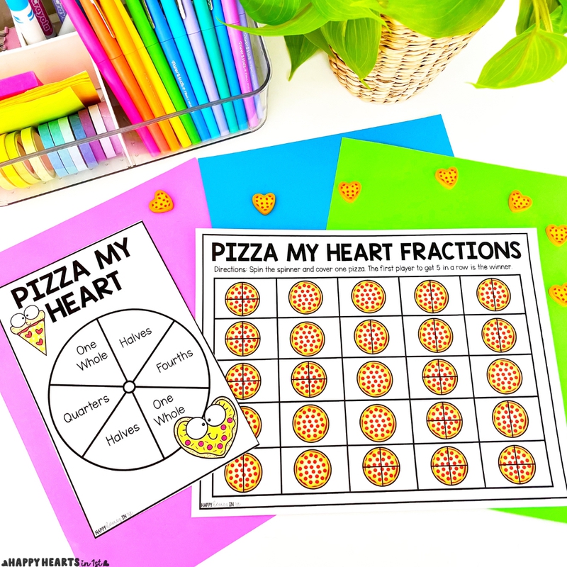 February Classroom Activities Teaching Fractions in 1st Grade