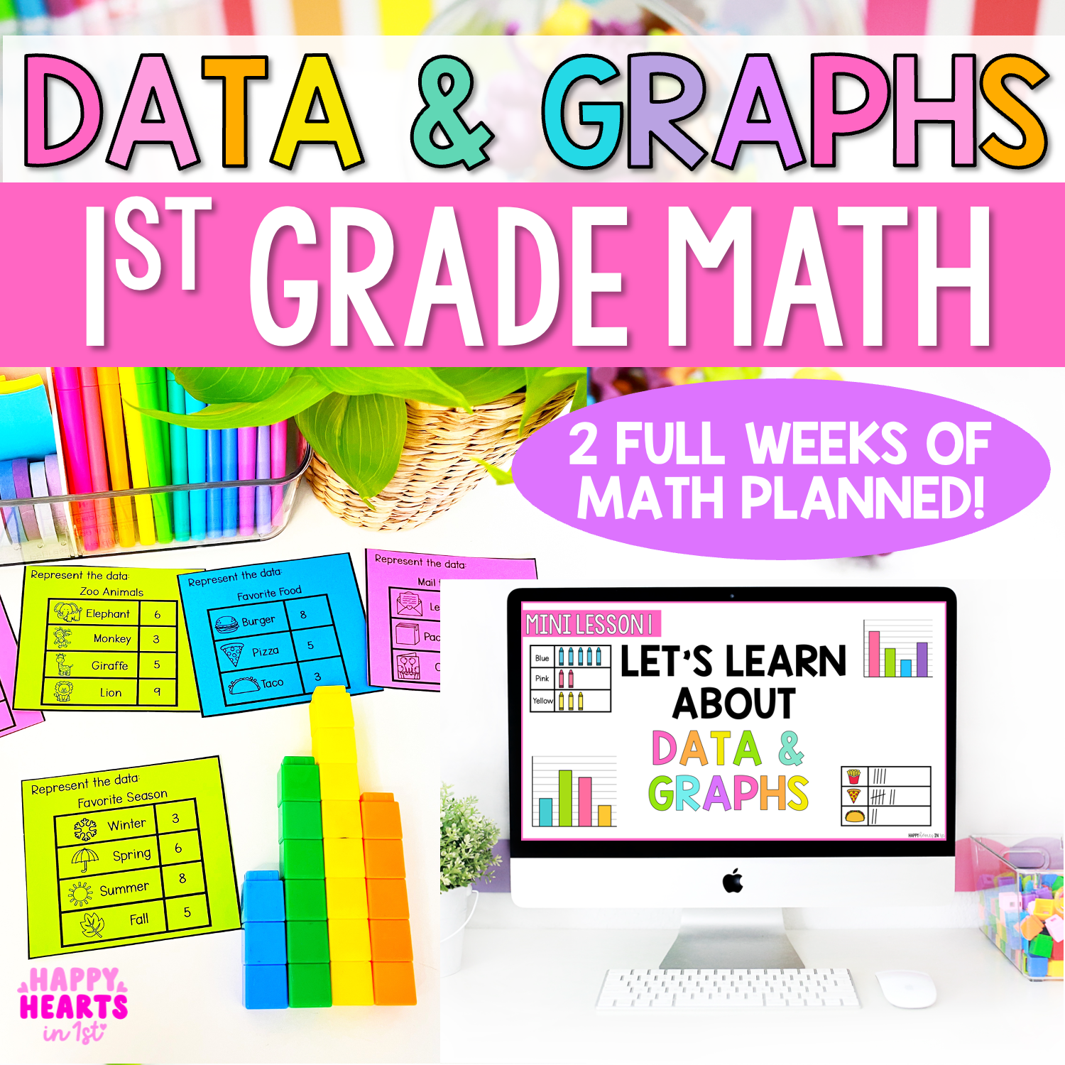 DATA and Graphing 1st Grade activities Worksheets math centers ideas