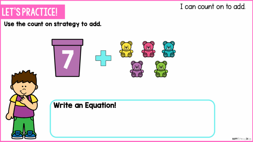 addition slides counting on to add