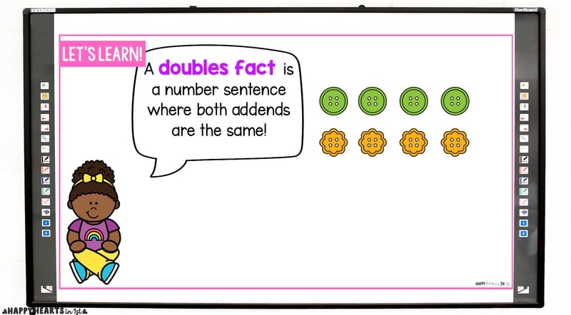 doubles facts addition strategy lesson 1st grade math