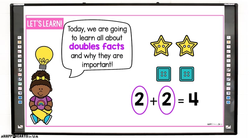 doubles facts addition strategy lesson 1st grade math