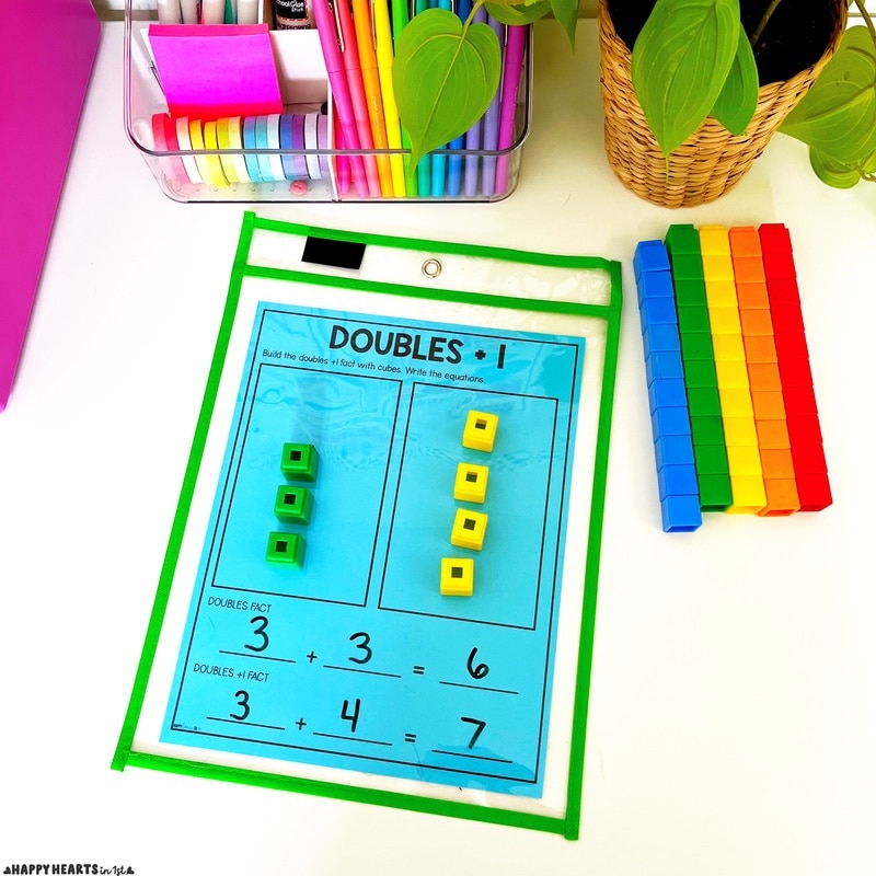 Doubles + 1 strategy small group math center activity 