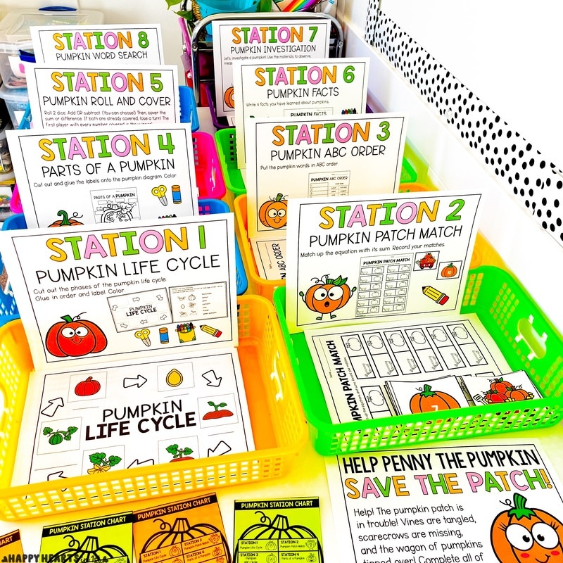 hands-on pumpkin activities for 1st grade! Explore pumpkin science, math, writing, and crafts — including a class-favorite Pumpkin Pie in a Cup recipe