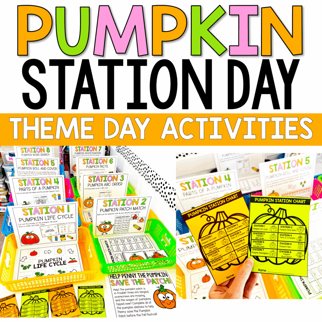 Pumpkin activities 1st grade stations centers