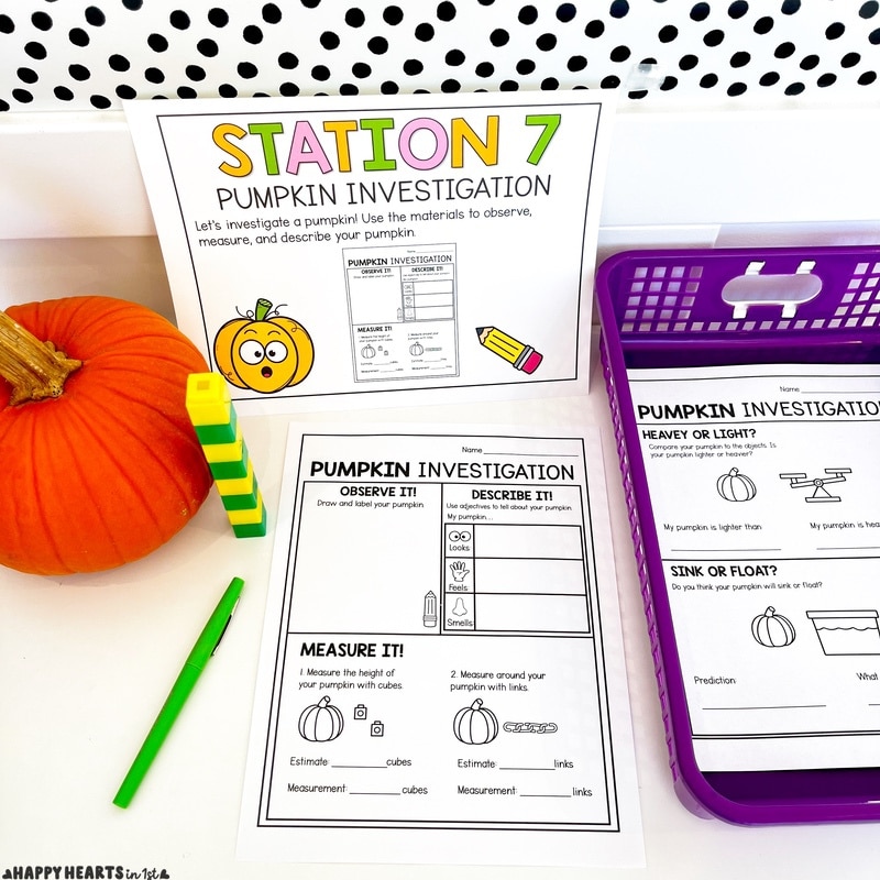 Pumpkin activities 1st grade Pumpkin Investigation Measure a pumpkin sink or float