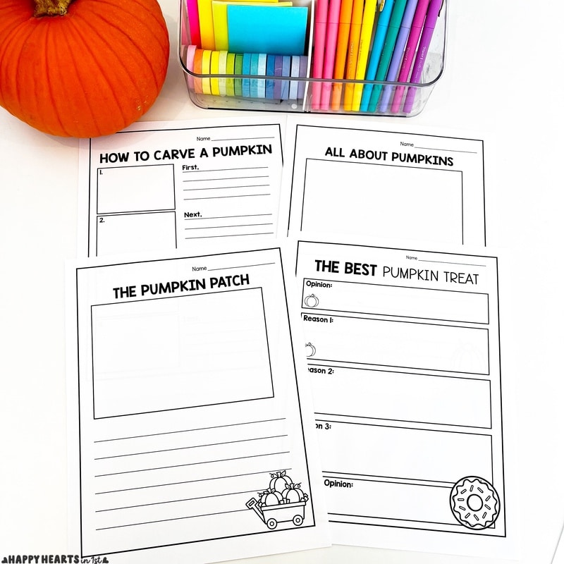Pumpkin activities 1st grade writing prompts