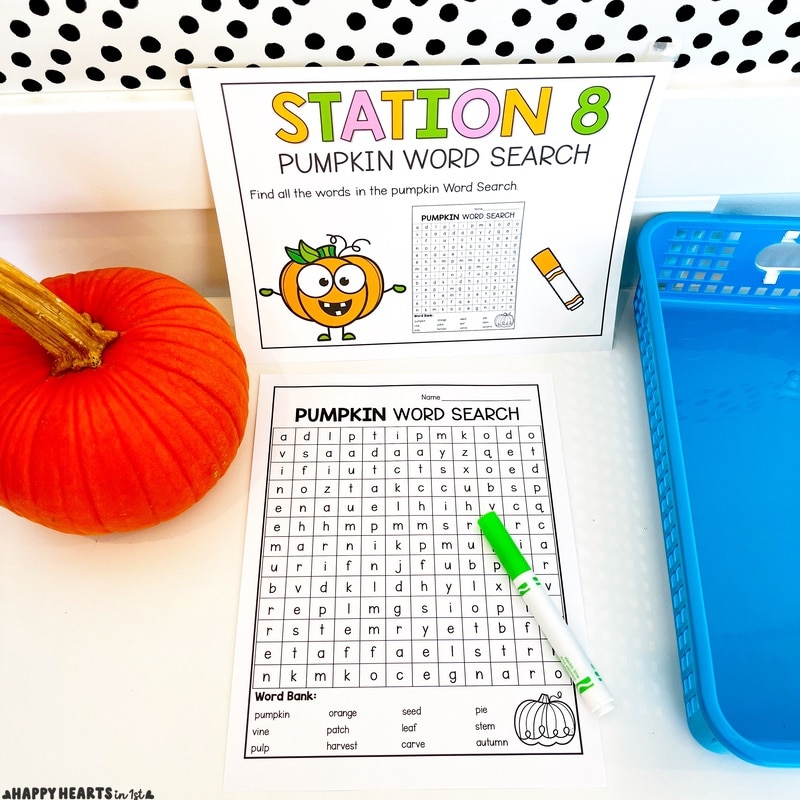 Pumpkin activities 1st grade Pumpkin Word Search