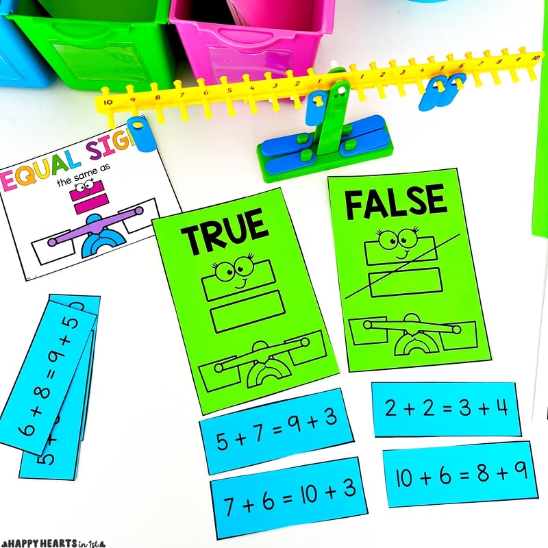 balancing equations in 1st grade number balance true or false equations sort activity math centers