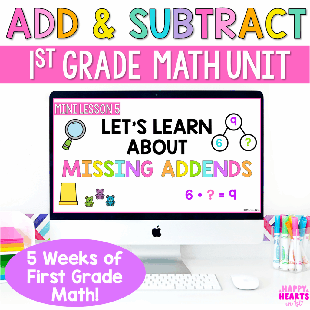 1st grade math lessons activities missing addend balance equations addition and subtraction