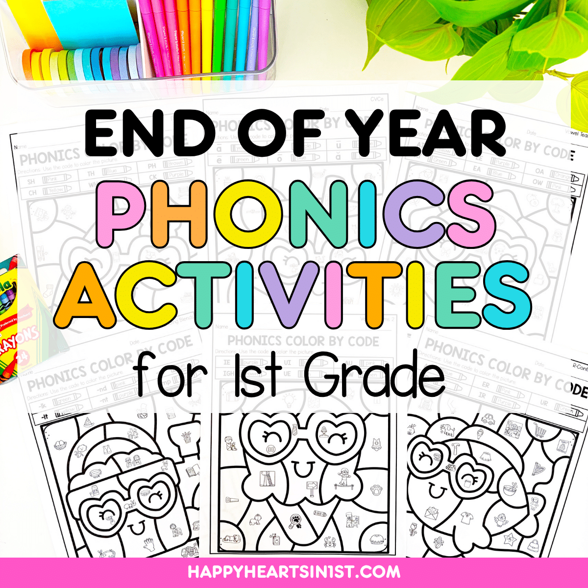 END OF YEAR PHONICS ACTIVITIES 1ST GRADE COLOR BY CODE PHONICS WORKSHEETS