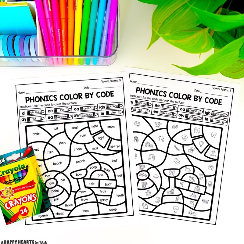 phonics review 1st grade end of year phonics activities phonics worksheets 1st grade color by code