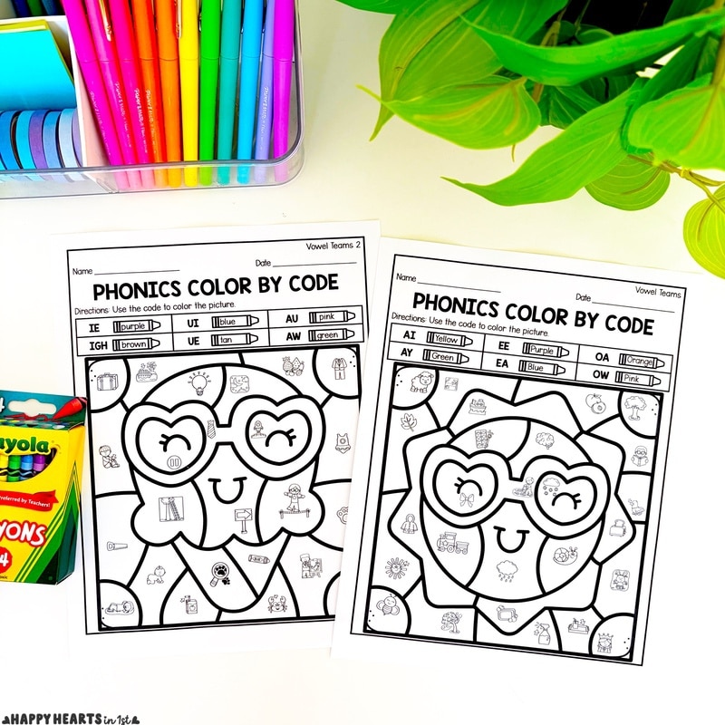 phonics review 1st grade end of year phonics activities phonics worksheets 1st grade color by code