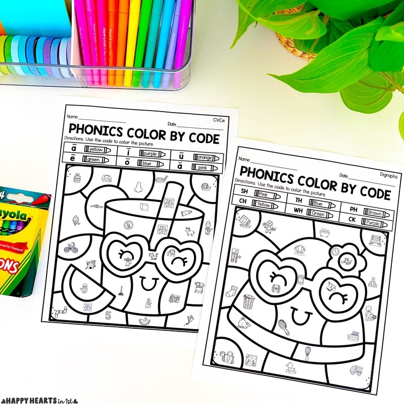 phonics review 1st grade end of year phonics activities phonics worksheets 1st grade color by code