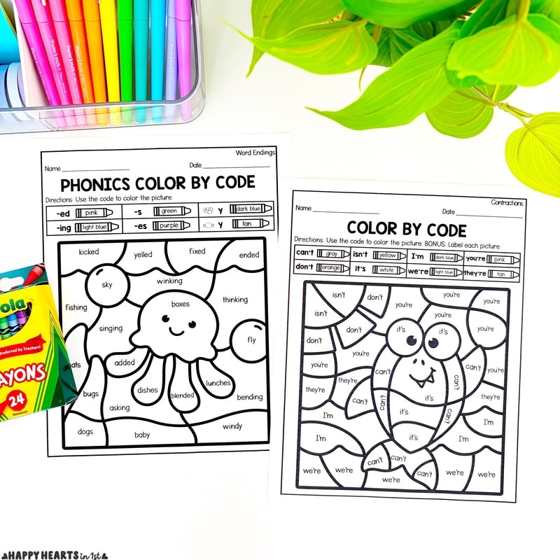 phonics review 1st grade end of year phonics activities phonics worksheets 1st grade color by code