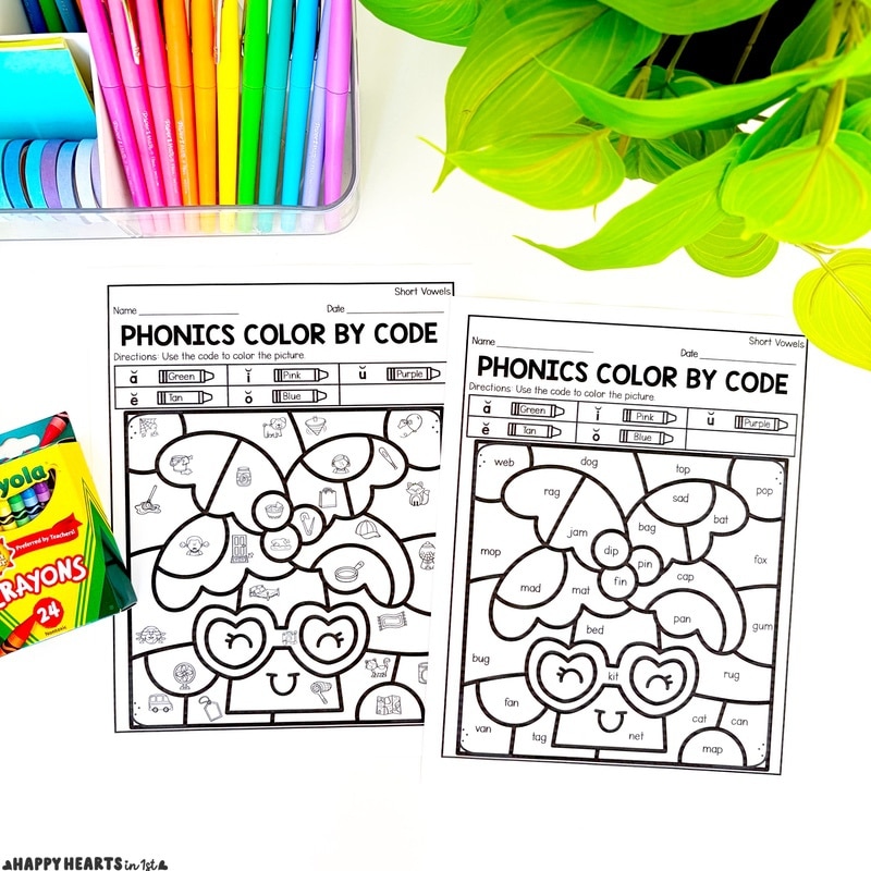 phonics review 1st grade end of year phonics activities phonics worksheets 1st grade color by code