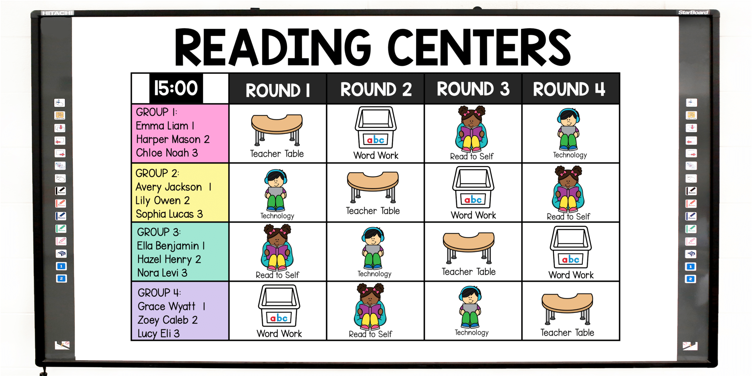 Reading Center Rotations slide literacy centers 1st grade