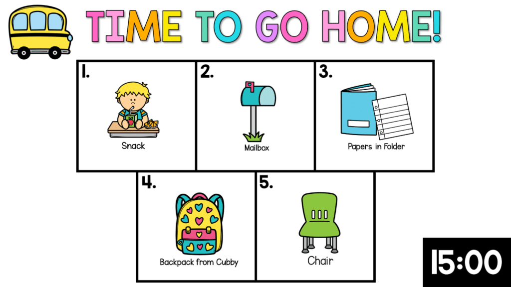 First grade dismissal routine slide for classroom routines and classroom management