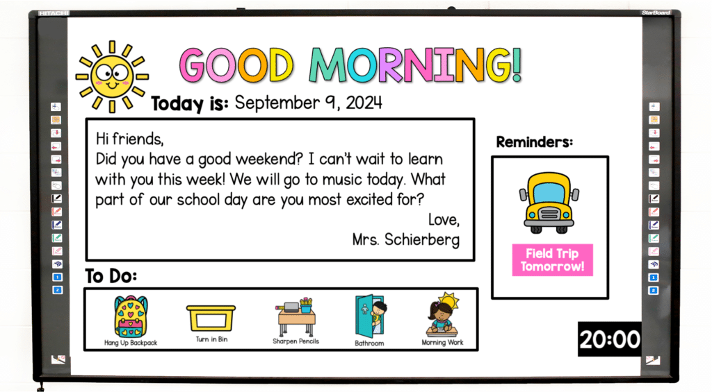 morning procedures daily slides 1st grade classroom routines