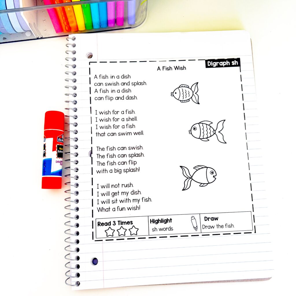 Phonics Poem 1st grade phonics journals literacy centers