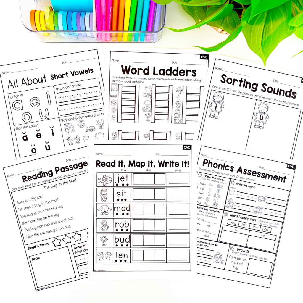 Phonics worksheets 1st grade literacy centers